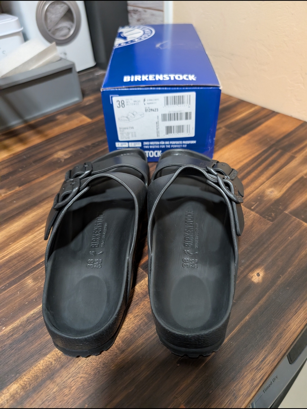 Unisex Birkenstock Arizona EVA Waterproof Sandals Black (Size 38) L-7 M-5 - Picture 8 of 16
